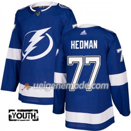 Kinder Eishockey Tampa Bay Lightning Trikot Victor Hedman 77 Adidas 2017-2018 Blau Authentic